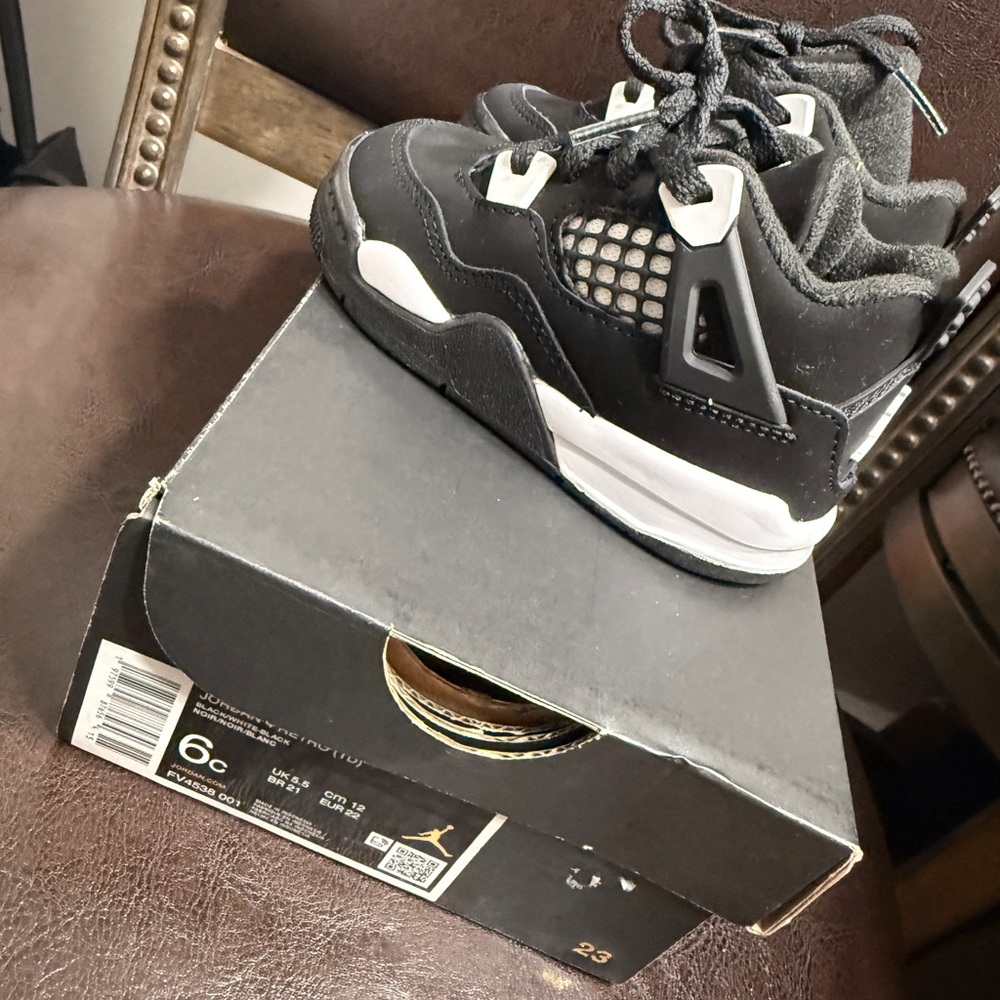 Jordan Kids Black and White Sneakers